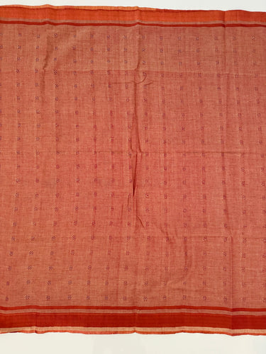 ShopNaya Exclusive | Handwoven | Cotton Saree | No Blouse | Beige & Maroon Mix | Basket Weave |Copper Zari | Ships from California